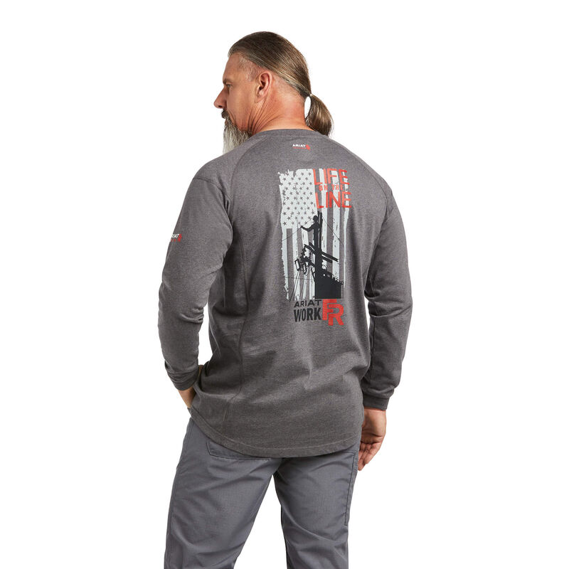 Ariat Hemden Herren - Fr Air Life On The Line Graphic DunkelGrau ( PDURA-0697 )